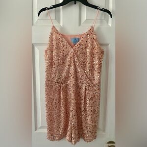 CeCe Peach Sequin Romper